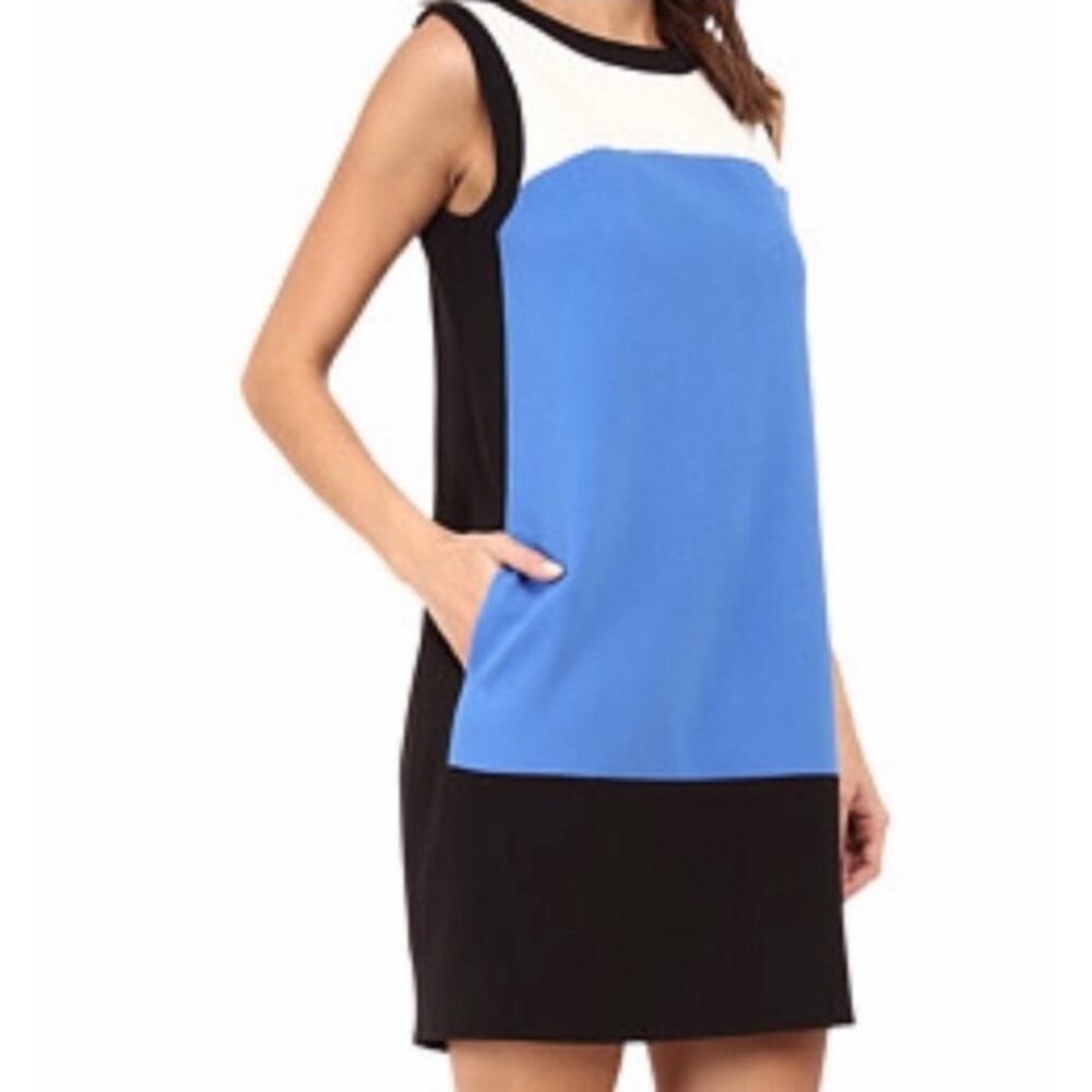 kate spade Black, Blue & White Colorblock Sleeveless Shift Dress